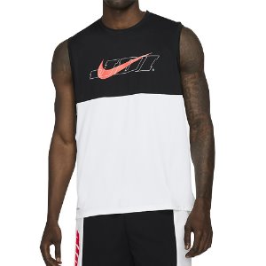 [NIKE] 나이키 로고 스판 프로 드라이핏 스포츠 클래쉬 민소매 티셔츠 2259-100 블랙/화이트