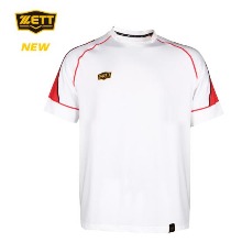 [ZETT] 제트 하계 반팔 티셔츠 BOTK-640 화이트/레드