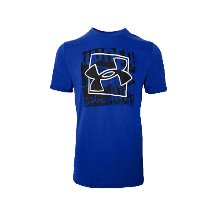 [Under Armour] 언더아머 UA 루즈핏 2021년 박스드 심볼 아웃라인 반팔 티셔츠 442-432 블루