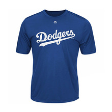 [Majestic] 마제스틱 LA 다저스 로고 MLB 쿨베이스 에볼루션 하계용 반팔 티셔츠 LA 다저스/블루